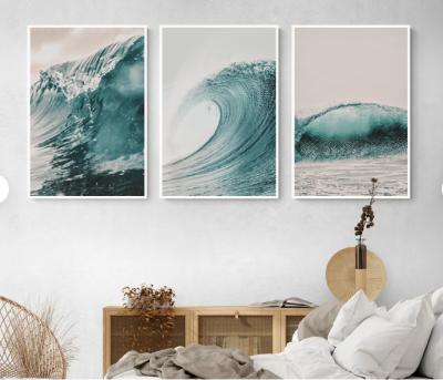 SET 3 CUADROS NORDICOS OLAS